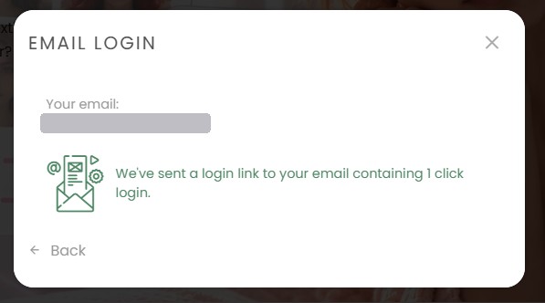 Potwierdzenie wysłania linku logowania DreamGF na e-mail
