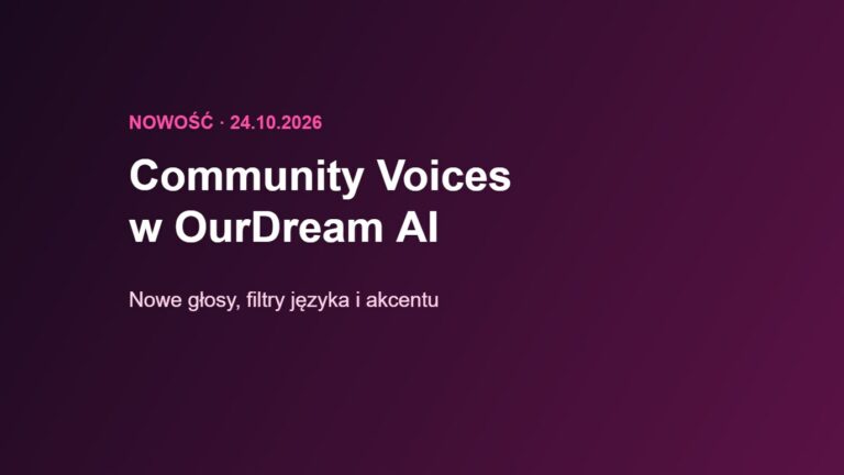Community Voices w OurDream AI – nowe głosy, filtry języka i akcentu
