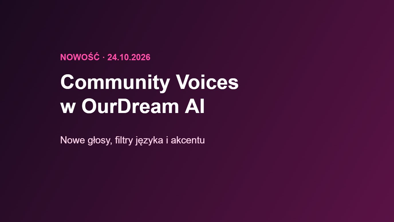 Community Voices w OurDream AI – nowe głosy, filtry języka i akcentu
